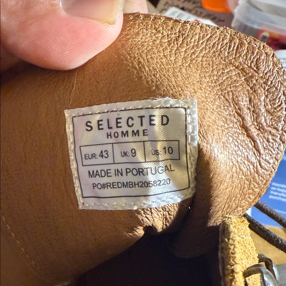 Tan Suede Lace-Up Boots handmade in Portugal - Picture 11 of 12